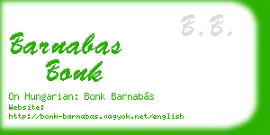 barnabas bonk business card