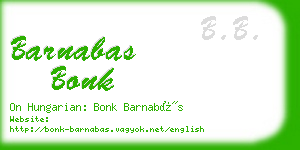 barnabas bonk business card